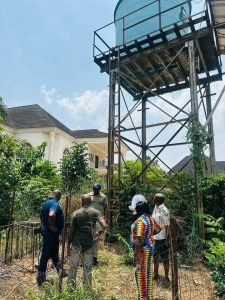 Inspection of abandoned boreholes by Udi Council Chairman and his team of experts