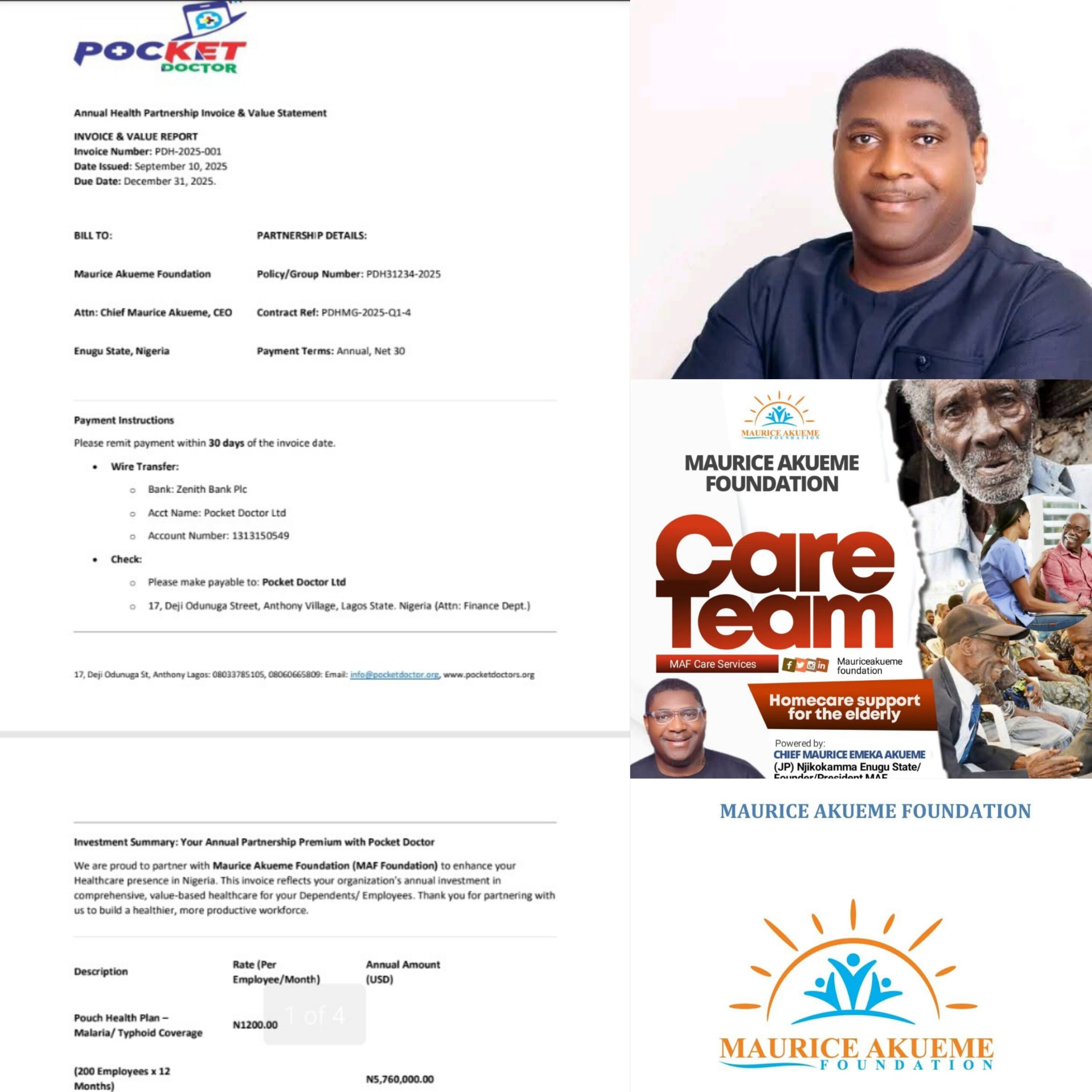 The Maurice Akueme Foundation Invests 6,000,000 On Health Insurance, MedicAid Scheme